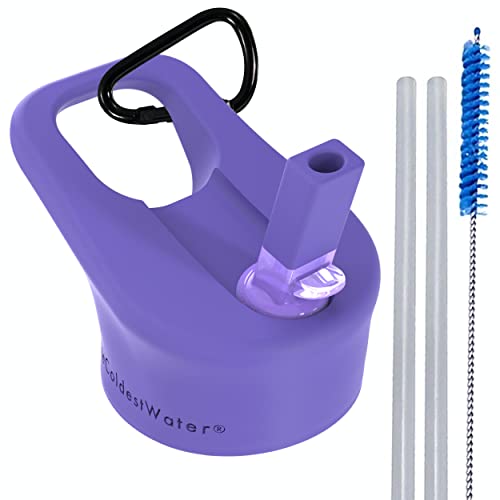 The Coldest Water Insulated Standard or Wide Mouth Size 2.0 - Hydro Sports Straw Cap Flip Top Lid - Multi Compatible with Standard Flask Mouth Size Stainless Steel Water Bottles