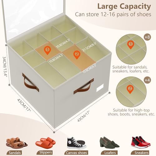 2 Stück Schuh-Organizer für Schrank Schuhorganizer für Closet, Passt 16 Paare, große Schuhschrank, Schuh-Organizer… – Ansicht 2