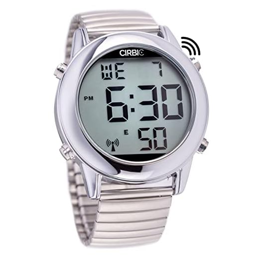 Cirbic Large, Clear English Voice Digital Talking Watch for The Blind, Visually impaired or Elderly. (Silver)