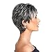 Weiara Gray Wigs for Women, Fluffy and Undeformed Black Gradient Short Wig Natural Appearance Pixie Cut Suitable Middle-Aged Older Women's Daily Use Costume Cosplay