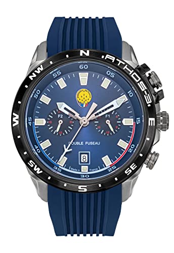 Patrouille de France Montre Aviateur Athos 3 Intérieur Gauche Silicone Bleu Multifonctions