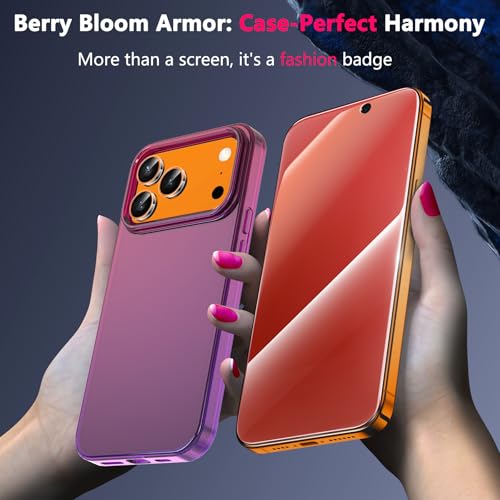 Image of YWXTW [Fashion Badge Privacy Screen Protector for iPhone 17 Pro Max 6.9 Inch 2 Pack + 1 Set Camera Lens Protector, Anti Blue Light Anti Spy 17 Pro Max Glass Screen Protector, Gradient Purple