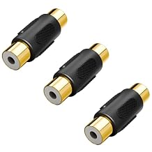 VCE RCA Female to Female Coupler 3-Pack, Gold Plated RCA Adapter Compatible with Phono,Speaker,Audio Cable,Amplifier