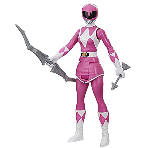 Power Rangers Mighty Morphin Pink Ranger 12-Inch Action Figure Toy Inspired by Classic Power Rangers TV Show, with Power Bow Accessory