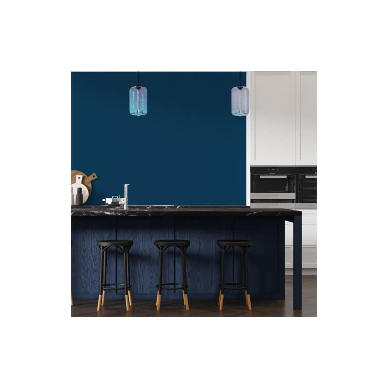 Peinture Acrylique Bleu Profond Abyssal - Aspect Satin - Peinture Mur, Plafond, Boiserie & Balcon -Lessivable- Séchage En 30 min - COV A+ -Fabriquée En France- 5 L - BARBOUILLE