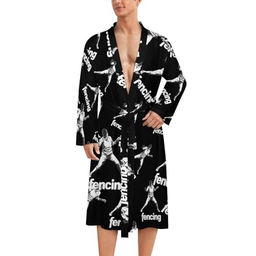 Albornoz de baño para hombre Fencing ligero y largo hasta la rodilla