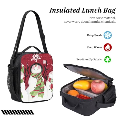 Mochila con estampado de muñeco de nieve lonchera 3 en 1 de 17" 6