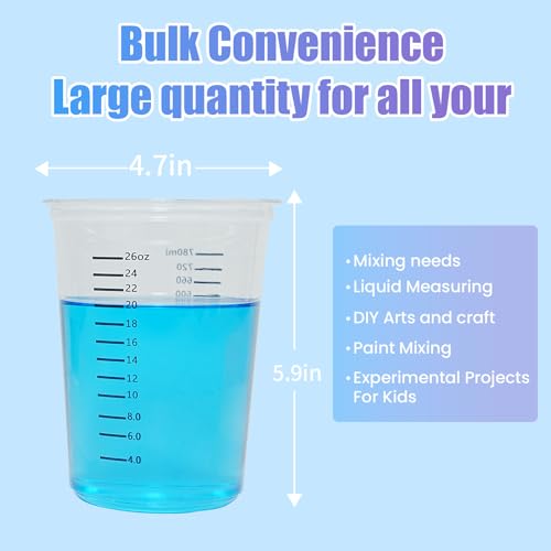 Vasos medidores de resina 32 oz transparentes descartables miniatura 3