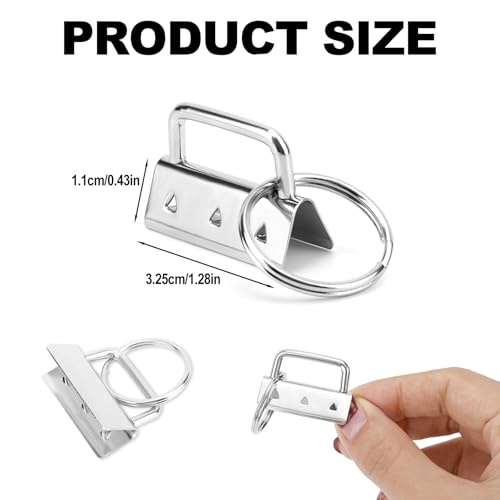 25 Teiliges Schlüsselanhänger Hardware Set, Langlebige Hardware aus Zinklegierung Silberfarben mit Spaltringen für DIY Schlüsselanhänger Lanyard