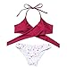 MOOSKINI Womens Padded Push-up Bikini Set Bathing Suits Two Pieces Swimsuit (L, Red)