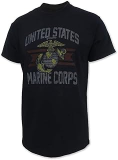 Armed Forces Gear Men's US Marines Vintage Basic Short-Sleeve T-Shirt - Licensed United States Marine Corps Shirts for Men