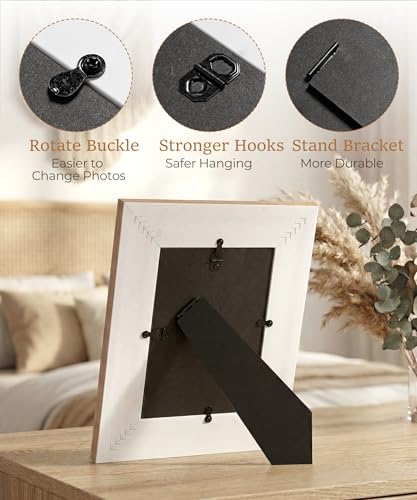 Afuly 5x7 Picture Frame Boho Picture Frames 3D Cross Pattern Distressed Moroccan Photo Frame Wall Desk Bohemia Home Office Decor Wedding Birthday Gifts for Mom Woman Grandma - Image 4