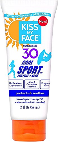 Kiss My Face Cool Sport Face & Neck Sunscreen Lotion SPF 30 2 oz (Pack of 4)