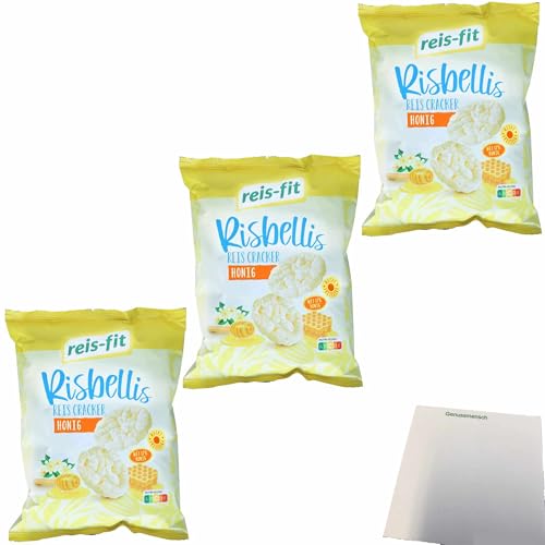 usy Bundle für Reis-Fit Risbellis Reis Cracker Honig 3er Pack (3x40g Packung) + usy Block