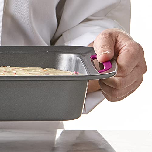 Trudeau Non Stick Carbon Steel Metal Oblong, 9X13In Cake Pan, Grey #TOP2