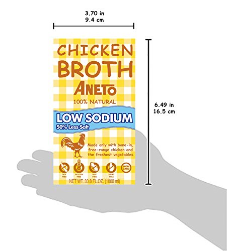 Aneto 100% Natural Low Sodium Chicken Broth, 34 Fl Oz (Pack Of 6) #TOP7