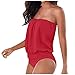 Bikini Maillot de Bain Femme 2 Pieces Amincissant Gainant Ventre Plat Sexy Grande Taille Haute Push Up Brésilien Micro Trikini Minimicro Triangle String Bustier Tankini Shorty Vintage Rouge S