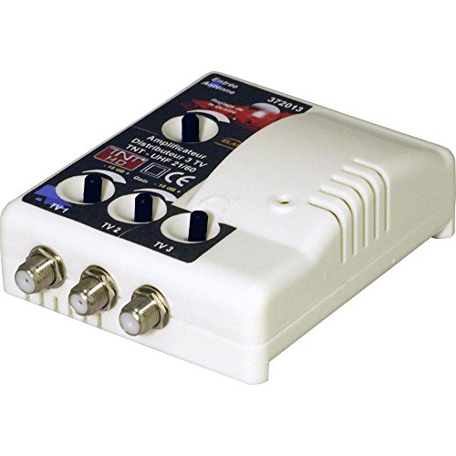 Elap 372013 Amplificateur TV TNT Intérieur - 3 Sorties - Filtre 4G Blanc