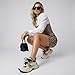 CUSHIONAIRE Women's Strike Chunky Sneaker +Memory Foam, Wide Widths Available, Beige/Black 8W