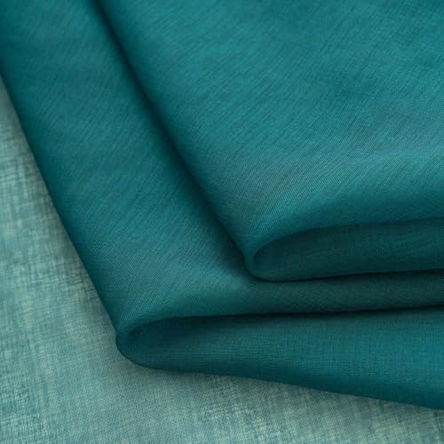 Image of MYSTIC-HOME Sheer Curtains Green 95 Inches Long, 108 Inch Width Window Treatments Rod Pocket Drapes for Living Room, Bedroom, Semi Extra Wide Sheer Curtains for Patio, Villa, 108 inchx 95 inch, 2 Panels