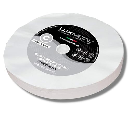 Lux Metal Disco Lucidatura In Cotone Super Soft 200 Mm Dischi Per Lucidare A Specchio Alluminio Cromature Metalli Acciaio Inox Ruota Lucidante Da Mola