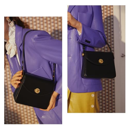 LA FESTIN Leather Top Handle Satchel Purse for Women Crossbody Bags Small Shoulder Purse Square Handbag with Adjustable Strap2
