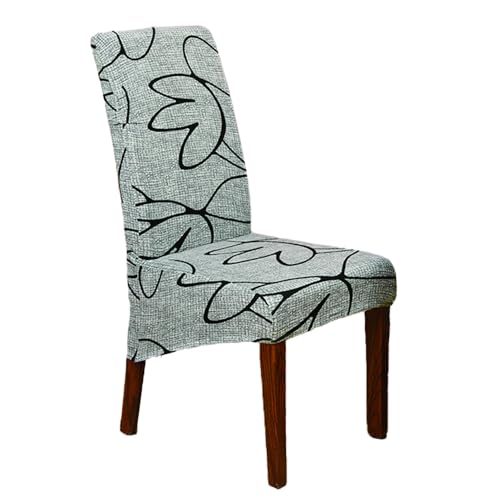 Housse de chaise souple et extensible motif fleur lot de 4 dossier haut - 2