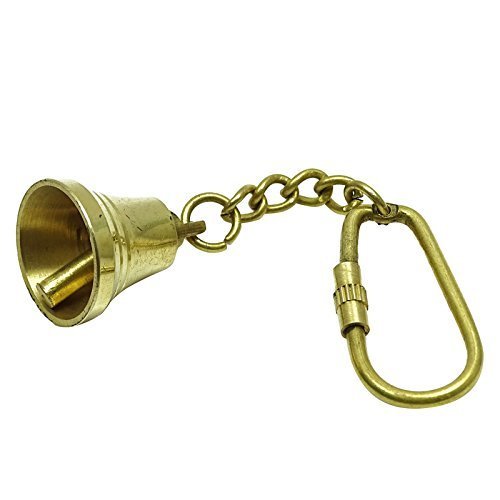 Shaheera Nautical VINTAGE NAUTICAL FULL SOLID BRASS BELL KEY CHAIN B