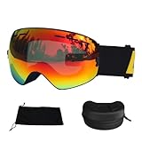 Gafas de esquí Gafas de esquí de doble capa -Fog 400 Gafas de esquí Hombres Mujeres Esquí Snowboard Skateboard Gafas de nieve Máscara de esquí Gafas al aire libre (Color: Negro y caja) (Rojo y ca