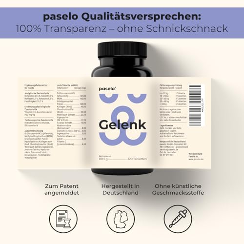 Gelenktabletten für Hunde – 120 Tabletten – 13-Fach Wirkstoffkomplex mit Grünlippmuschel & MSM – entwickelt mit Tierärzten, laborgeprüft, zum Patent angemeldet, Made in Germany – Einführungspreis