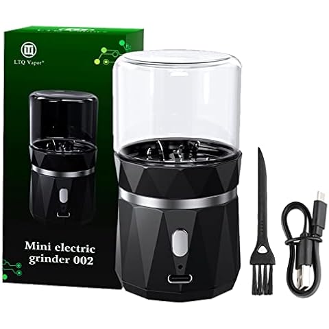 Upgraded Electric Herb Grinder, Spice Herb Grinder Electric Crusher Grinder With 1.7oz/50ml Glass Herb Jar Portable Herb Grinder Rechargeable Cover