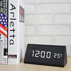 Voltstech Digital Alarm Clock, Triangle Wooden Clock with LED Display, 3 Alarm Settings, 4 Level photo Voltstech Digital Alarm Clock, Triangle Wooden Clock with LED Display, 3 Alarm Settings, 4 Level