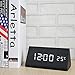 Digital Alarm Clock, Triangle Wooden Clock with LED Display, 3 Alarm Settings, 4 Level Brightness & Temperature, Time & Date, Decor Digital Clock for Bedroom & Bedside (Black)