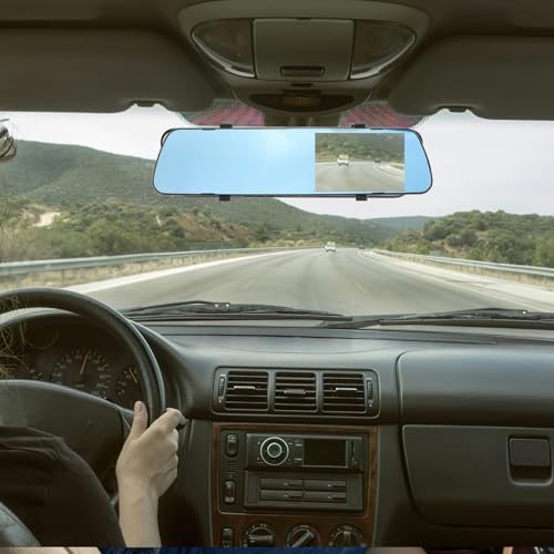 Cámara de salpicadero espejo retrovisor para grabación frontal y trasera compatible múltiple 5
