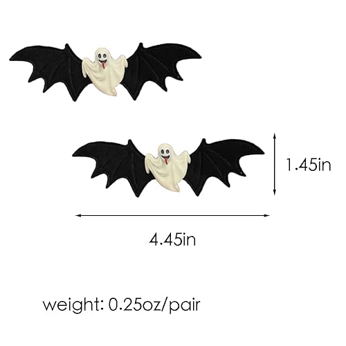 Miniatura 7 de ZHOUMEIWENSP Pinzas para el pelo de murciélago de calavera de Halloween, horquilla retro con clips punk, fabricación de estilos de cabello (monstruo)