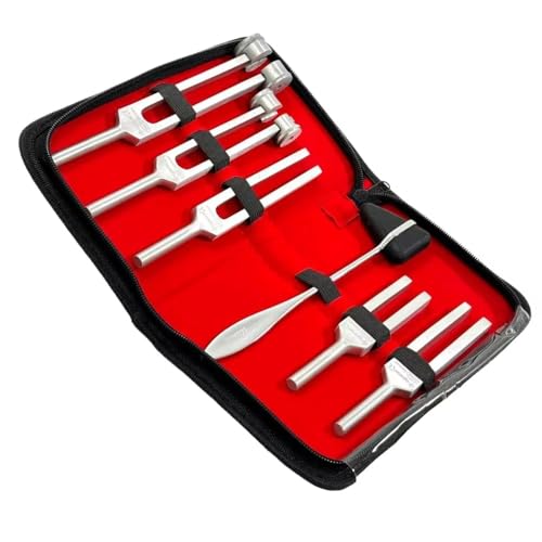 Tuning Fork Hammer Set Stainless Steel Construction Manual Diagnostic Style Instrument Accessory 5 Piece Precision Sound Activation Tool for Musical Testing Studio Adjustment and Performance Use