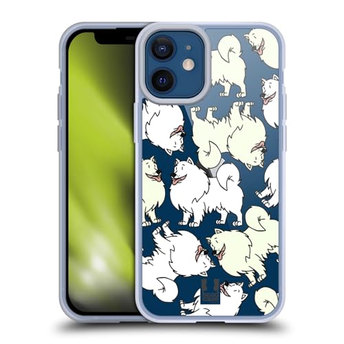 Head Case Designs Samoyed Dog Breed Patterns 5 Gel Case [Military Grade Protection] Compatible with Apple iPhone 12 Mini and Compatible with MagSafe