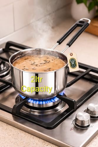 Image of NFC Stainless Steel Patila 2 Litre | Heavy Gauge Tea & Milk Pan /Patila | Heavy Duty | Induction & Gas Compatible | Best for Home & Kitchen | Daily Use Stainless Steel Sause Pan 2L