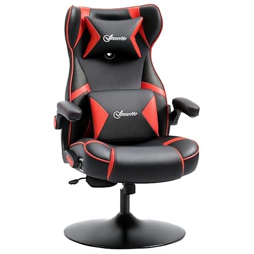 Vinsetto Silla de Juego con función Mecedora, Silla de Oficina Regulable en Altura, Silla de Ordenador ergonómica con Altavoz, Soporte Lumbar y Cervical para Sala de Juegos Piel sintética Rojo+Negro | Ya disponible en tu tienda friki favorita! En mundofriki.es!