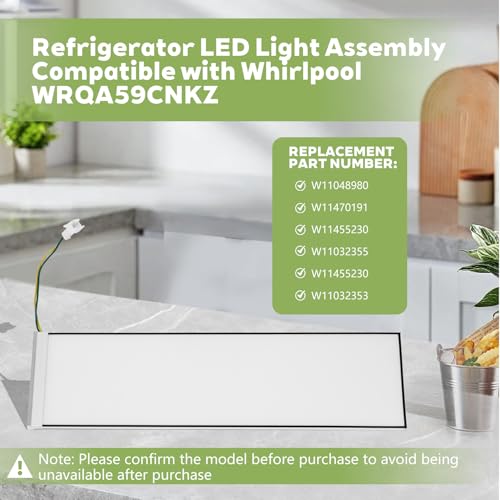 Image of W11048980 Refrigerator LED Light Compatible with Whirlpool WRQA59CNKZ, Replaces W11455230, W11032353, W11032355, W11048980