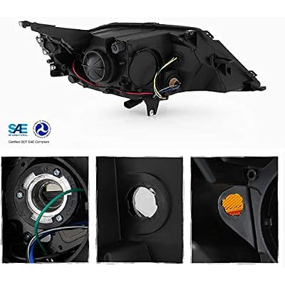 AKKON - Fits 2014 2015 2016 2017 2018 2019 2020 Chevy Impala [Halogen Style] Projector Black Headlight Driver Left Side Headlamp