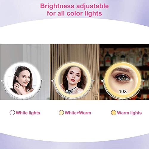 Miroir grossissant 10x mural LED réglable pour vision nette - 5