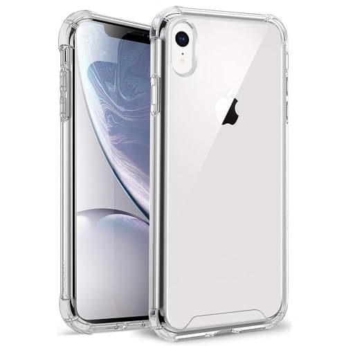 DEREAFF Clear Case for iPhone XR Case (6.1 inch), Shockproof Anti-Scratch TPU Bumper Hard Back Slim Lightweight Transparent Protective Cover for iPhone XR