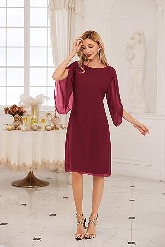 Image of GRACE KARIN Womens Formal Wedding Guest Dress 2026 Chiffon Cocktail Dress Mother of the Bride Dresses Midi Fashion Clothing