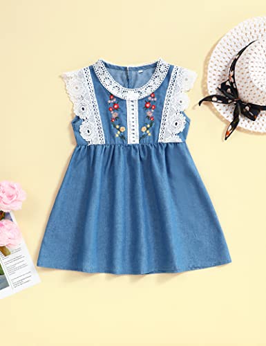 Toddler Girl Dress Bohemia Button Lace Sleeveless Sunflower Floral Princess Toddler Girl Clothes3