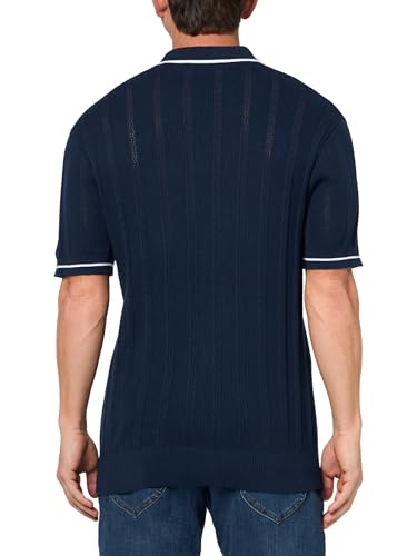 KARL LAGERFELD Men's 1/4 Zip Ribbed Fitted Collared Sweater2