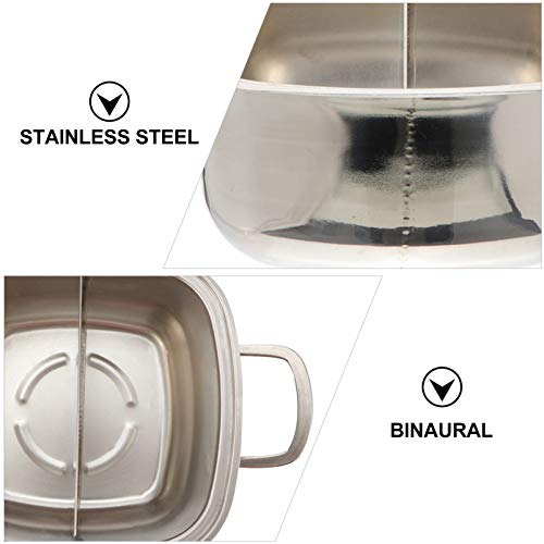 Cabilock Panela de aço inoxidável Shabu Shabu Hot Pot Yuanyang para fogão a gás