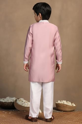 Image of Fashion Dream Boy's Chanderi Silk Embroidered Kurta Pajama Set|Boys Kurta Set|Kids Ethnic Set