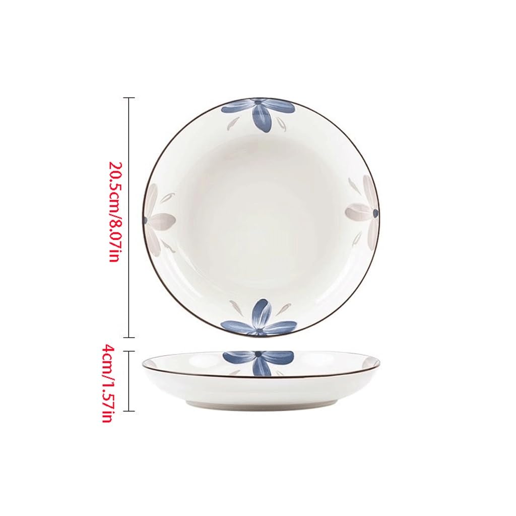 Taca na owoce Ceramiczny talerz domowy, niebieski talerz na owoce
