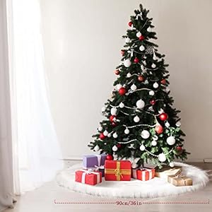 Christmas Tree Skirt,Lefree 36 inches White Christmas Tree Skirt with Non-Slip,Faux Fur White Tree Skirt for Christmas Tree Decoration and Christmas Party Christmas Tree SkirtLefree 36 inches White Christmas Tree Skirt with Non SlipFaux Fur White Tree Skirt for Christmas Tree Decoration and Christmas Party